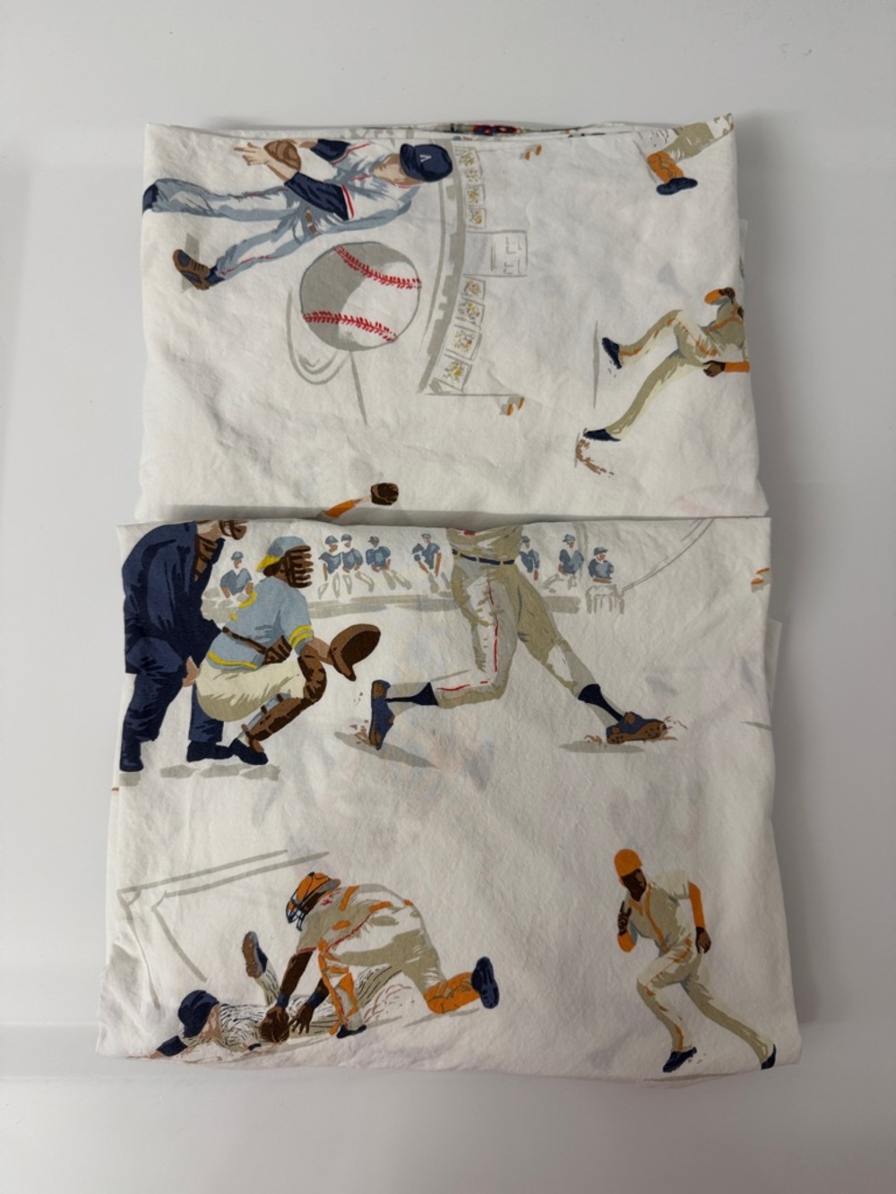 Pottery Barn Kids Vintage Baseball Organic Cotton Twin Sheet Set
